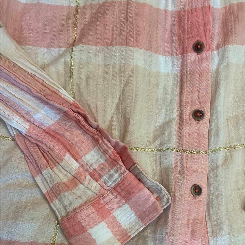 Anthropologie Holding Horses Gailen Plaid Long Sleeve Button Down Blouse - Picture 4 of 6